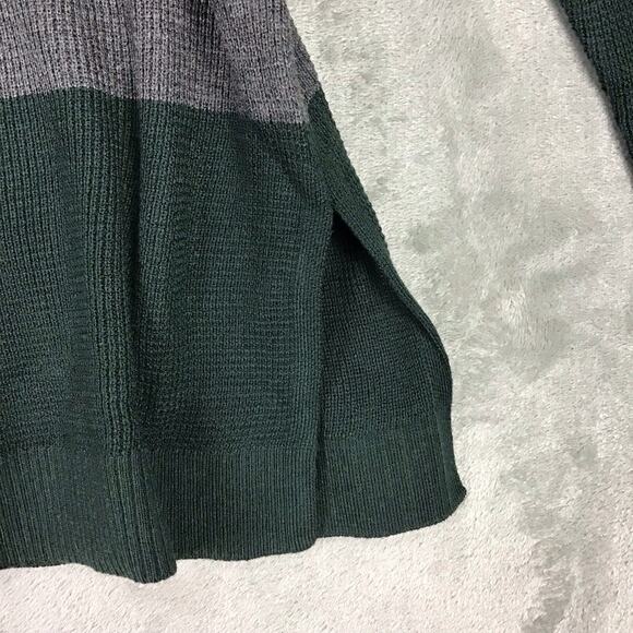 Vince Camuto Women’s Green Gray Colorblock Button Shoulder Tunic Sweater Sz S - Picture 7 of 12